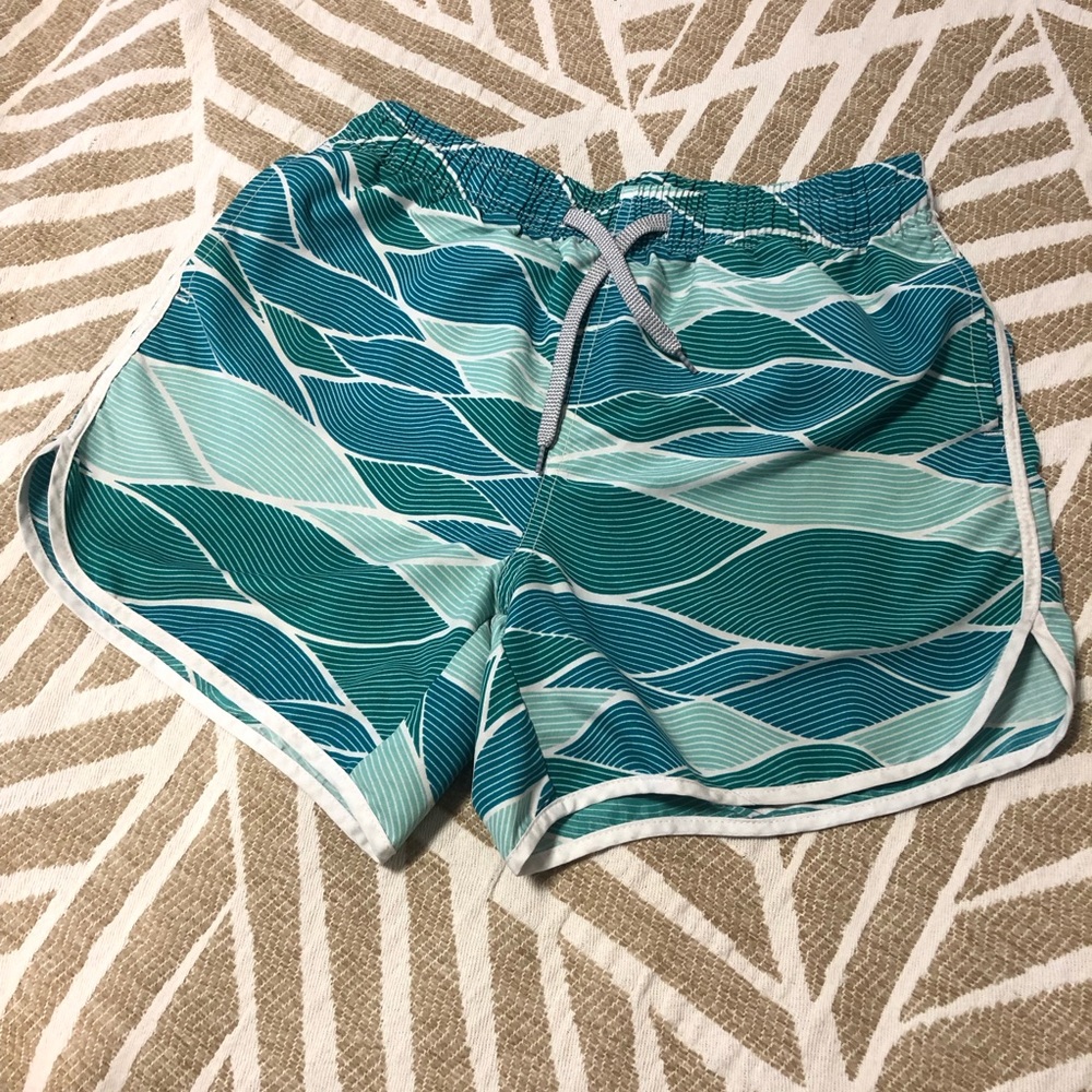 Teal & Aqua Striped Swim Shorts